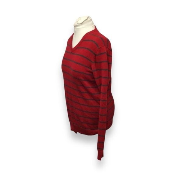 Aeropostale Mens V Neck Wool Blend Striped Sweater Preppy Urban Grunge Retro L - Picture 3 of 7